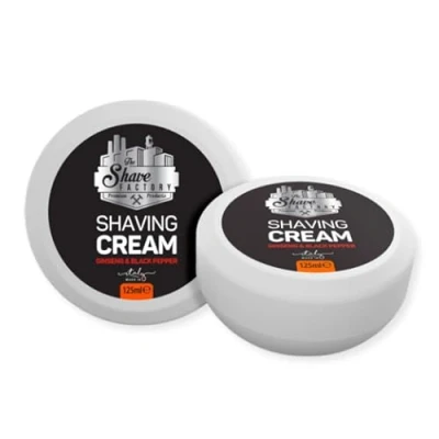 Afbeelding van The Shave Factory Shaving Cream Soap De Ultieme Scheerzeep voor een Gladde en Verzorgde Scheerervaring Hoogwaardige Ingrediënten Luxe Geur 125ML (Ginseng &amp; Black Pepper)