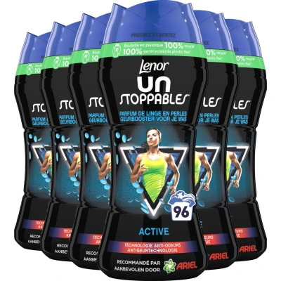Afbeelding van 6er Pack Lenor Unstoppables Geurbooster Actief 16 Wasbeurten (224 gr)