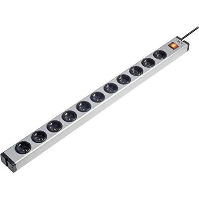 Afbeelding van Ehmann 0601x00112031 Stekkerdoos met schakelaar 11 voudig Aluminium Randaarde stekker 1 stuk(s)