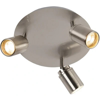 Afbeelding van QAZQA Moderne badkamer spot staal 3 lichts IP44 Ducha