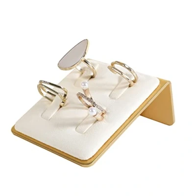 Afbeelding van GemeShou Beige ringdisplay voor verkoop, fluwelen ringhouder sieraden, sieraden ring organisator 【Fluwelen 】