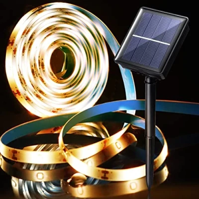 Afbeelding van AOZBZ Ledstrip op zonne energie, 3 m, voor buiten, IP65, waterdicht, met 90 leds, 2 modi, lichtsensortechnologie, ledstrip, energie tuin, feest
