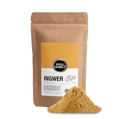 Afbeelding van Spicy Welt Gemalen Gember (250g) Gemberpoeder voor Curry&#039;s, Thee, Bakken &amp; Marinades Pittig Aromatische Smaak 100% Natuurlijk, Zonder Additieven
