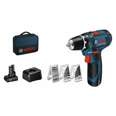 Afbeelding van Bosch Professional GSR 12V 15 0615990G6L Accu schroefboormachine 12 V 2 Ah, 4 Ah Li ion Incl. accus, lader, accessoires, tas