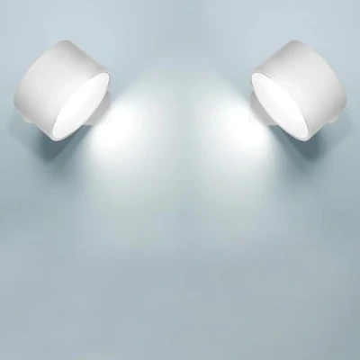 Afbeelding van Anmossi Oplaadbare Wandlamp voor Binnen,2 Stuks Draadloze wandlampen,4.5W LED Wit Batterijen met Schakelaar,USB Oplaadbaar Wandverlichting Magnetische,voor Slaapkamer,Woonkamer,Trap,Hal