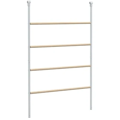 Afbeelding van PawHut Sitzleiter für Hühner aus Holz, Spielplatz Klettergerüst 4 6 140 x 86 2,5 cm Naturholz