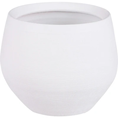Afbeelding van Mica Decorations Bloempot Boule mat wit keramiek 18 x 15 cm