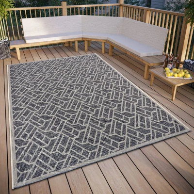 Afbeelding van Binnen en buitenkleed Eru 190x290cm Grijs Modern Vloerkleed 123vloerkleed.nl is de online webshop voor vloerkleden woonaccessoires.