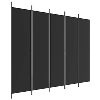 Afbeelding van vidaXL Kamerscherm met 5 panelen 250x200 cm stof zwart