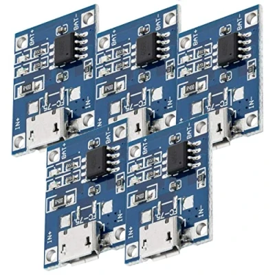 Afbeelding van AZDelivery 5 x TP4056 Micro USB 5V 1A laadregelaar Lithium Li Ionenbatterijlader module Inclusief E Book!