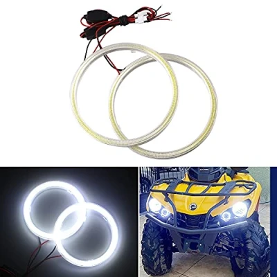 Afbeelding van Qasim 1 Pair Super White 100MM 72SMD COB Led Halo Ring Angel Eyes Headlight with lampshade Cover 12V 24V