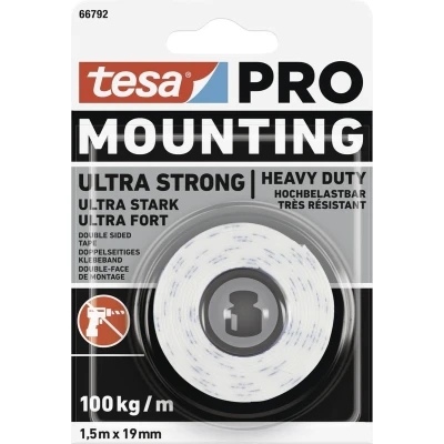 Afbeelding van tesa Mounting PRO Ultra Strong 66792 00000 00 Montagetape Wit (l x b) 1.5 m 19 mm 1 stuk(s)
