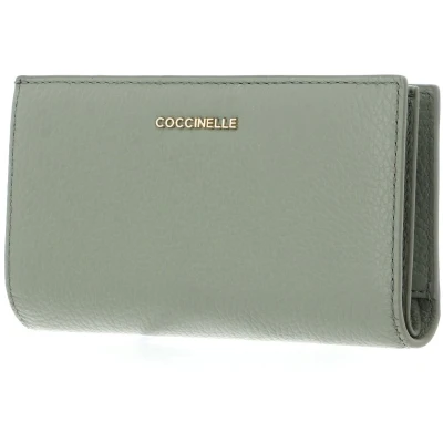 Afbeelding van COCCINELLE Leren portemonnee Metallic Soft Wallet Greenery groene