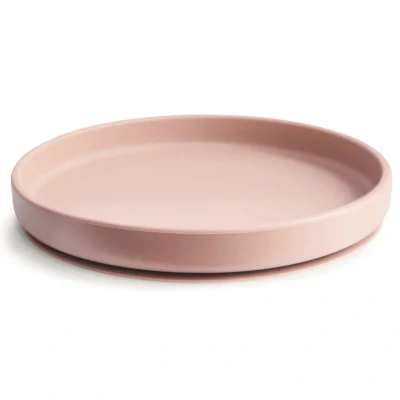 Afbeelding van Mushie Bord Rond Silicone Met Zuignap Blush