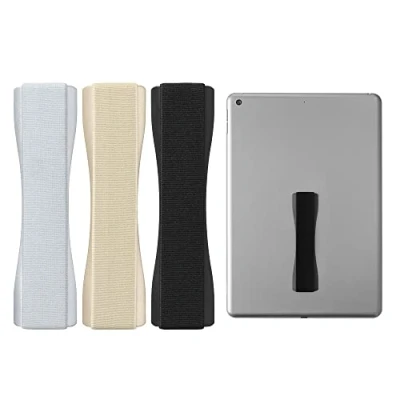 Afbeelding van kwmobile 3x tablet vinger houder Elastische griphouder Universeel Met zelfklevende band In zwart / goud zilver