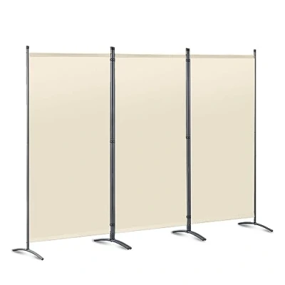 Afbeelding van Angel Living Beschermende schermen vouwscherm kamerscheidingsschermen kamerscheidingswanden tuin privacy buitenschermen voor patio 250 x 170 cm, 3 panelen, beige