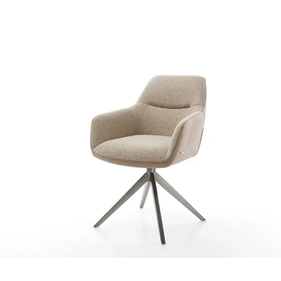 Afbeelding van DELIFE Draaistoel Pejo Flex materiaalmix mud kruisframe breed roestvrij staal 360 draaibaar rocker functie pocketveer kern