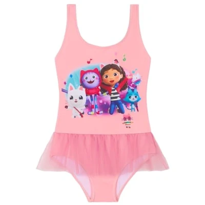 Afbeelding van Gabby&#039;s Dollhouse Zwemkostuum voor meisjes, zwempak uit één stuk strand of zwembad (Roze, 2 3 Jaar)