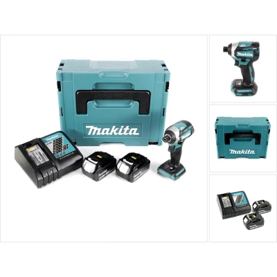 Afbeelding van Makita DTD 154 RMJ accu slagmoersleutel 18V 1/4&quot; 175Nm borstelloos + 2x oplaadbare 4.0Ah lader Makpac