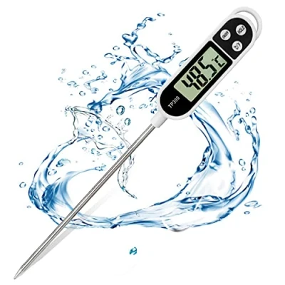 Afbeelding van VINMOOOG Grillthermometer, vleesthermometer, keukenthermometer, braadthermometer, kookthermometer, na 3 seconden direct uitlezen, lcd scherm en lange sonde voor keuken, barbecue, eten