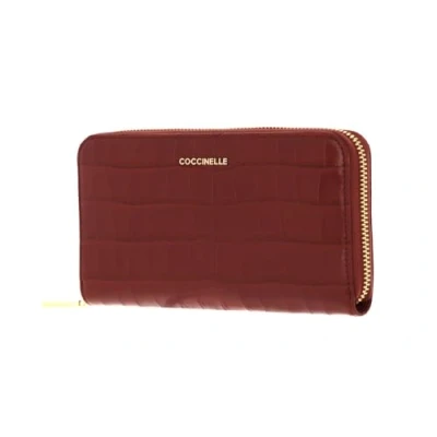 Afbeelding van COCCINELLE Metallic Croco Shiny Soft Zip Around Wallet Cinnamon