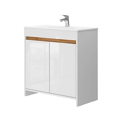 Afbeelding van Vicco Badkamermeubelset Lemgo, Wit, 2 delen, onderkast 80 cm