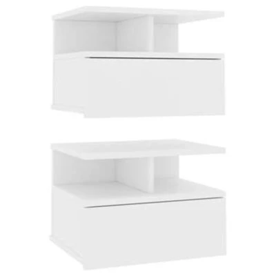 Afbeelding van Nachtkastjes 2 st 40x31x27 cm bewerkt hout wit
