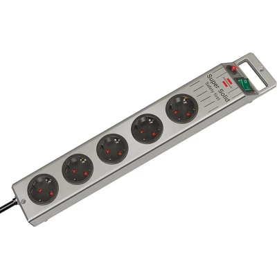 Afbeelding van Super Solid Line stekkerdoos 5 voudig zilver 2,5m H05VV F 3G1,5 *FR*