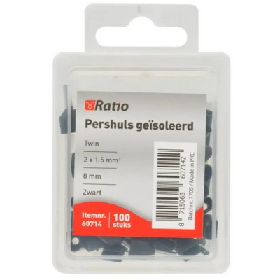 Afbeelding van Pershuls Geïsoleerd. Twin 2x1,5mm² 8mm 100st