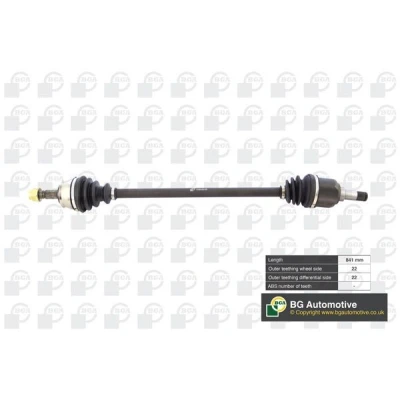 Afbeelding van BGA DS2201R Aandrijfas Vooras rechts 840, 840mm FIAT: Punto II Hatchback (188) 1.2 60, 16V 80 (188.233, .235, .253, .255, .333, .353, .639,...