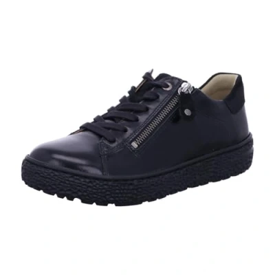 Afbeelding van Hartjes 162.1401 Lak Sneakers Leren Sneaker Dames Zwart Maat 36,5