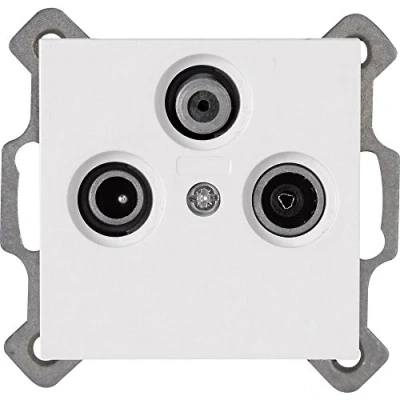 Afbeelding van KOPP Televisie/Radio/Satelliet Contactdoos Wandcontactdoos Coax Athenis HK07 Inbouw Helder Glans Wit