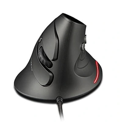 Afbeelding van Zelotes 3200DPI Verticale Muis met Polssteun,Ergonomische Muis,6 Knoppen USB Optische Bedrade Muis,Gaming Mouse voor Laptop,PC,Zwart