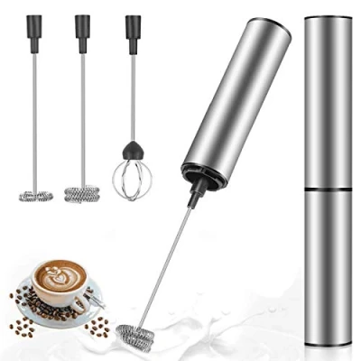 Afbeelding van MOSUO Elektrische melkopschuimer met dubbele klopper, USB oplaadbaar, garde, opschuimer voor koffie, latte, cappuccino, crème, macchiato, eieren