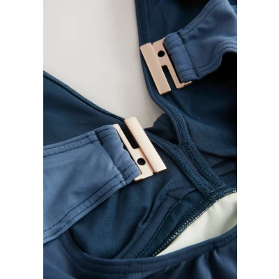 Afbeelding van Next Plunge Tummy Control Regular FIT Badpak, Dames, Maat: 70xG, Blue ecru colourblock