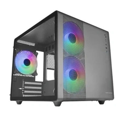 Afbeelding van MARSGAMING MC400 Gaming MC 400 Zwart Compact Micro ATX Case Volledig Zijvenster Gehard Glas 3x 120mm FRGB Fans Mesh Zijpaneel