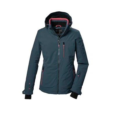 Afbeelding van killtec dames SKI jack/functioneel jack met afritsbare capuchon en sneeuwvanger KSW 36 WMN JCKT, hellpetrol, 44, 41970 000