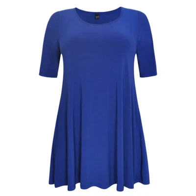 Afbeelding van Yoek Travelstof tuniek DOLCE blauw