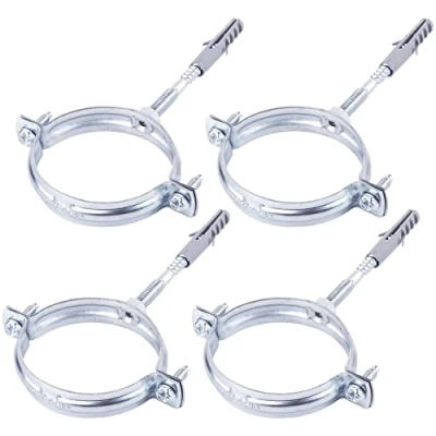 Afbeelding van SKIR&#039;CO (Pack van 4 stuks) Pijpbeugels voor Ø 60 64 mm Pijpen, Klemmen, Pijpsteunen Wand en Plafondmontage (4