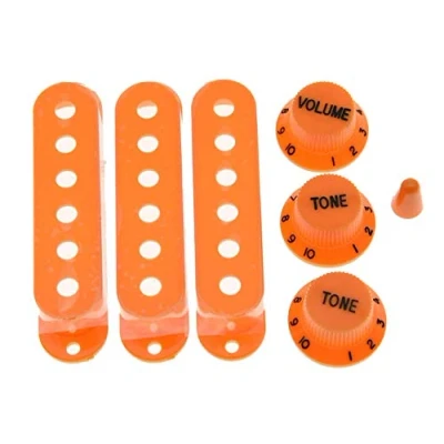 Afbeelding van KAISH Oranje ST Strat Pickup Covers Knoppen en 5 Way Switch Tip Cap