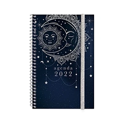 Afbeelding van Finocam Afsprakenplanner 2022 van januari tot december (12 maanden) E5 117 x 181 mm spiraalbinding Design Collection Moon International