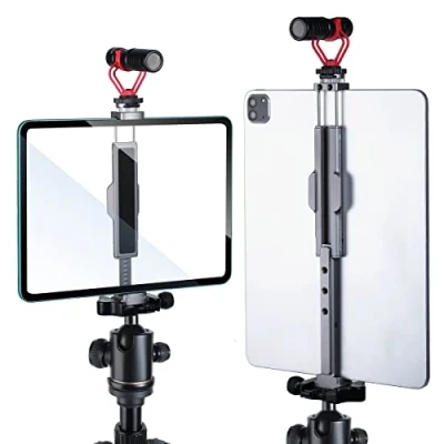 Afbeelding van ARNARKOK Metalen Tablet Statief Mount 7.9&quot; 12.9&quot; Ipad Klem Houder voor w Draaibare Koude Schoen, 2 Acra Zwitserse QR Beugel Video opname