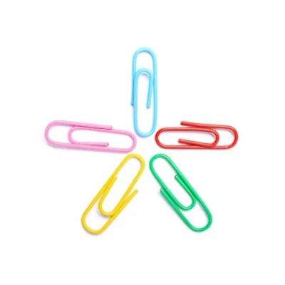 Afbeelding van Alevar 100 gekleurde paperclips van geplastificeerd staal, grootte 25 mm, nr. 2, kleine paperclips, verschillende kleuren, 2693/25 1CF