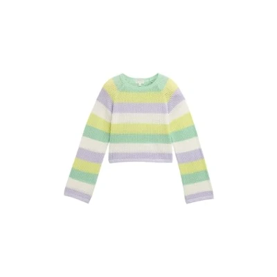 Afbeelding van TOM Tailor Cropped MIT Streifenmuster Trui voor kinderen, Maat: 128, Colorful crochet stripe