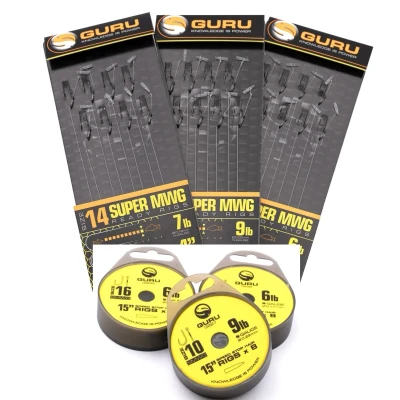 Afbeelding van Guru 4’’ Super MWG Feeder Speed Stop Rig Barbless Eyed (8 pcs) Maat : Haak 16 0.17mm