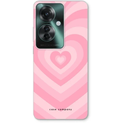 Afbeelding van Case Company® hoesje geschikt voor Oppo Reno 11 F Hart Roos Soft Cover Telefoonhoesje Bescherming aan alle Kanten en Schermrand