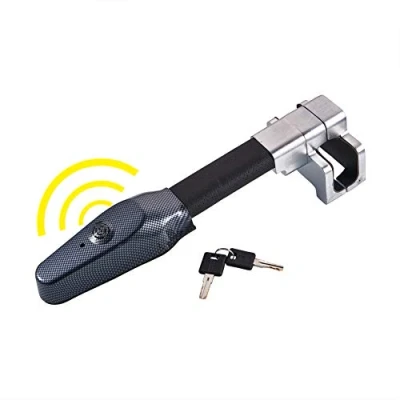 Afbeelding van Blueshyhall Stuurklem met alarm, 130 dB, stuurslot alarm voor auto, diefstalbeveiliging, stuur, auto immobilisatiesysteem, stuurblokkering camper, vrachtwagen, universeel