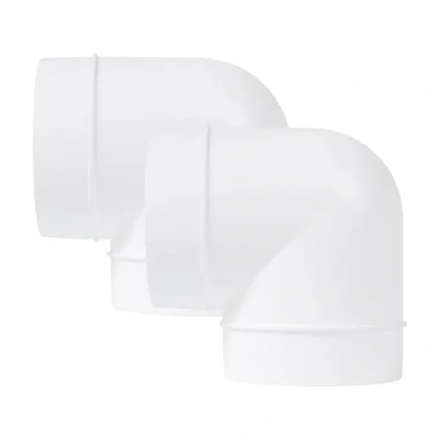 Afbeelding van Vent Systems 100 mm, 2 stuks, bochten 90 graden buisverbinder, flexibele ronde buis, ventilatieslang, ABS kunststof, mm