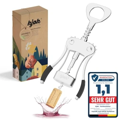 Afbeelding van kjøk Premium wijnflesopener/vleugelkurkentrekker kurkentrekker wijn multifunctionele flesopener wijnopener van zinklegering voor wijnflessen met kurk en bierflessen