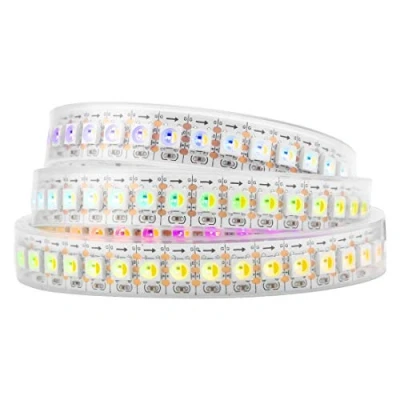 Afbeelding van BTF LIGHTING RGBW RGBWW RGB+Warm wit SK6812 (Vergelijkbare WS2812B) 1m 144LEDs/Pixels/m Individueel Adresseerbare Flexibele 4 Kleur in 1 LED Droom Kleuren Strip IP67 Waterdicht DC5V